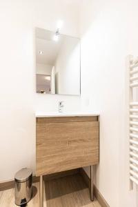 y baño con lavabo y espejo. en L'Olympe - Résidence Hestia en Saint-Étienne