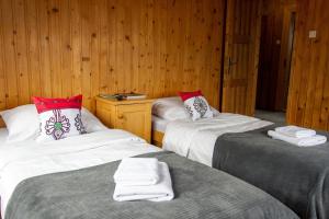 Posteľ alebo postele v izbe v ubytovaní Apartamenty Sosna
