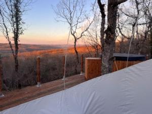 a view from the top of a tent in the woods at Fun'ambulle in Féneyrols