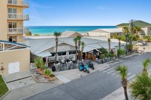 an overhead view of a street in front of a building at Seychelles 1007 in Panama City Beach