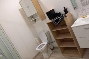 Koupelna v ubytování POLIGNY, appartement centre ville
