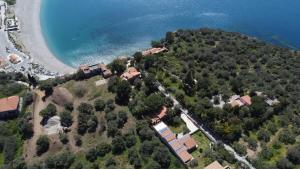 an aerial view of a house on an island in the water at B&B La Manica in Milazzo