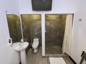 Koupelna v ubytování Hotel Cayuga