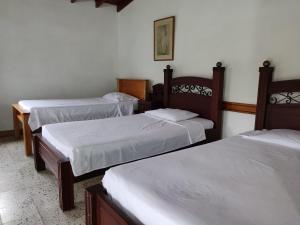 Postel nebo postele na pokoji v ubytování Hosteria Puerta del Nus
