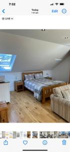 two pictures of a bedroom with a bed and a couch at West Highland Way Rooms ED30002F in Milngavie