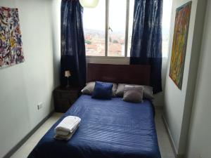 Tempat tidur dalam kamar di Habitaciones Centro Histórico
