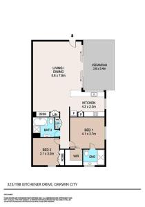 Majutuskoha ZEN Oceania - 2BR Ocean View korruse plaan