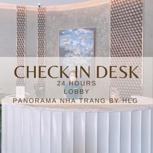 a sign for the cheekin desk hours lobby at PANORAMA Nha Trang by HLG in Nha Trang
