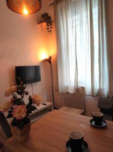 Televízia a/alebo spoločenská miestnosť v ubytovaní Studio atypique centre Rouen