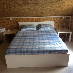 una camera con un letto con due comodini di Splav kod doktora, Beograd - Umka a Belgrado