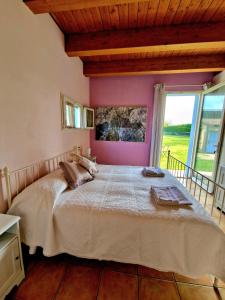 a bedroom with a large bed and a large window at Insolent Inn in Gatteo a Mare