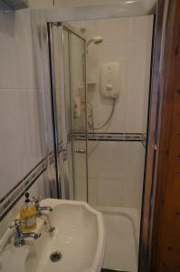 a bathroom with a sink and a shower at Rose Cottage in Greencastle +15 photos