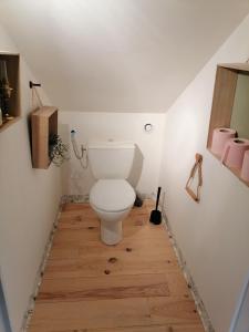 La salle de bains est pourvue de toilettes. dans l'établissement Gîte "le pitous", à Cahuzac