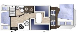 a floor plan of a small apartment with at Camper met sauna en zwembad in de rand van de Vlaamse Ardennen in Haaltert