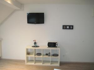 TV a/nebo společenská místnost v ubytování Hôtel Des Bois