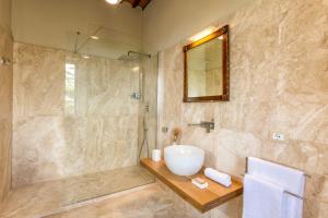 a bathroom with a sink and a shower at Villa Pianoia in Montepulciano +26 photos