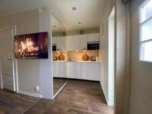 Cozy modern studio apartment stay tesisinde mutfak veya mini mutfak
