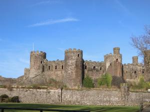 een kasteel in het midden van een veld bij Ty Pen Y Bryn in Conwy