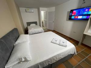 Voodi või voodid majutusasutuse Hotel Valle Central toas