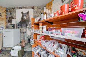 un negozio con una foto di orso sul muro di Livingston Inn a Livingston