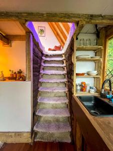 Kuchyň nebo kuchyňský kout v ubytování Palu Ecoaldea, Cabañas glamping en medio del bosque