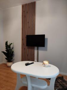 Televízia a/alebo spoločenská miestnosť v ubytovaní Apartament Jagiełły 14