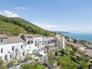 an aerial view of a town with the water at Casa Niná in Vietri