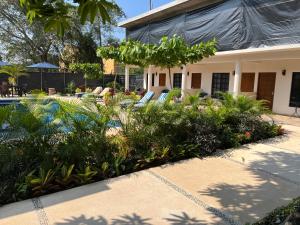 une maison avec une piscine et quelques plantes dans l'établissement Natura Hotel & Villas, à Zihuatanejo