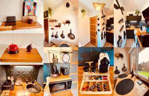 a collage of photos of a kitchen with utensils at Loveroom L'1TIMISTE CDS in Neuilly-Plaisance
