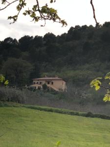 une maison au milieu d'un champ dans l'établissement Il Borgo delle Stelle, à Colle del Marchese