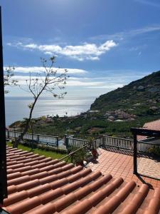 a set of stairs with a view of the ocean at Tropical Garden in Arco da Calheta