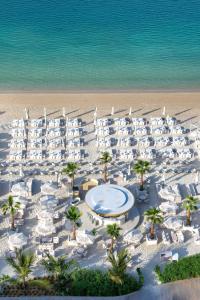 an aerial view of a resort on the beach at Radisson Beach Resort Palm Jumeirah in Dubai