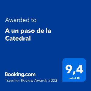 Certifikát, ocenenie alebo iný dokument vystavený v ubytovaní A un paso de la Catedral