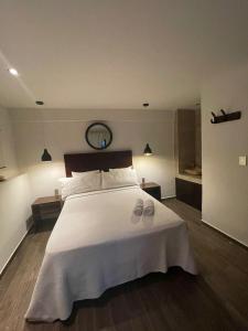 Postel nebo postele na pokoji v ubytování Hotel Diosa del Agua Bacalar
