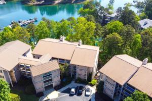an aerial view of a house with a lake at Lake Keowee Condo with Balcony and Resort Amenities! in Salem