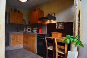 Kuchyň nebo kuchyňský kout v ubytování DIMITRA's VILLAS