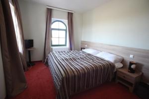 Posteľ alebo postele v izbe v ubytovaní Hotel Vinohrad
