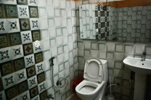 帕拉姆普爾的住宿－Aalna by Ecostel，一间带卫生间和水槽的浴室