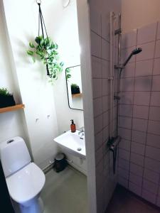 Baðherbergi á Hotell Temperance