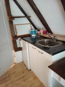 a kitchen with a sink and a counter top at BUNGALOV COZY UNA in Kulen Vakuf