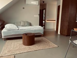 Posteľ alebo postele v izbe v ubytovaní Rodinný apartmán s výhledem na zámek