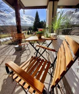 Een balkon of terras bij Ferienhaus Wolf