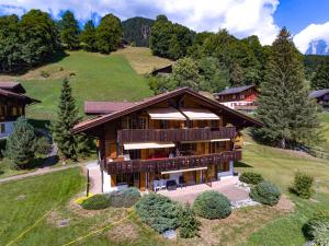 an overhead view of a house on a hill at Apartment Hori - GRIWA RENT AG in Grindelwald