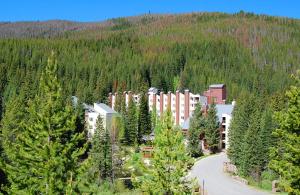 un resort in mezzo a una montagna con alberi di Iron Horse Building C Unit 1023 a Winter Park