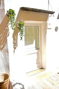Una caseta para perro con una ventana y una planta. en La Chicca di Ste, en Gallipoli