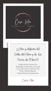 una invitación en blanco y negro con una firma rosa en Piso turistico Roquetes, en Roquetes