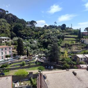 an aerial view of a village with trees and buildings at Costasole in Monterosso al Mare