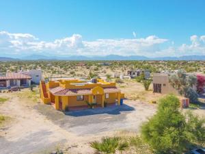 an overhead view of a yellow house in the desert at 2BR 2BA Family Vacation Home with WiFi in San Felipe