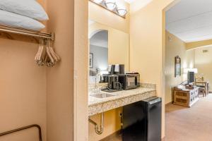 Habitación de hotel con cocina con fregadero y microondas en Chula Vista Resort #2217 en Wisconsin Dells