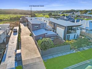 an overhead view of a house in a suburb at Surf Villa in Warrnambool